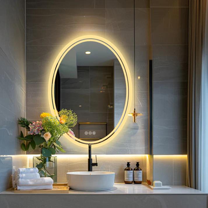 LED bathroom mirror product for hotel and apartment project supply