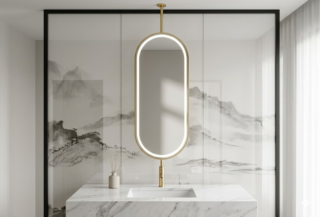 LED bathroom mirror conceptual scene for project supply
