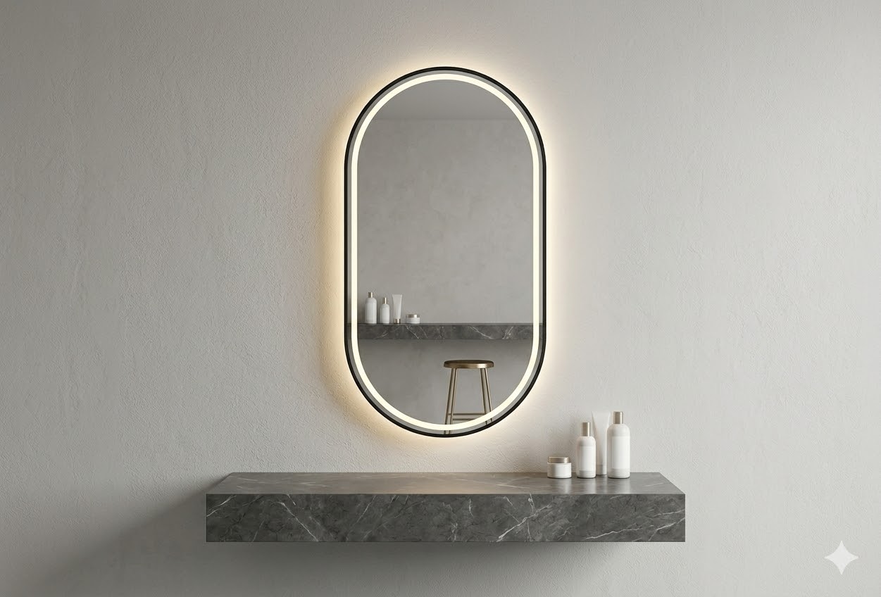 LED bathroom mirror conceptual scene for project supply