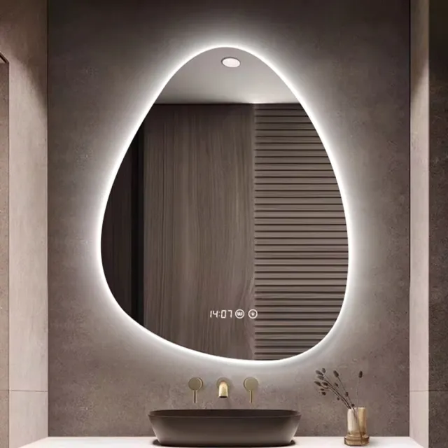 Irregular-shape illuminated LED bathroom mirror