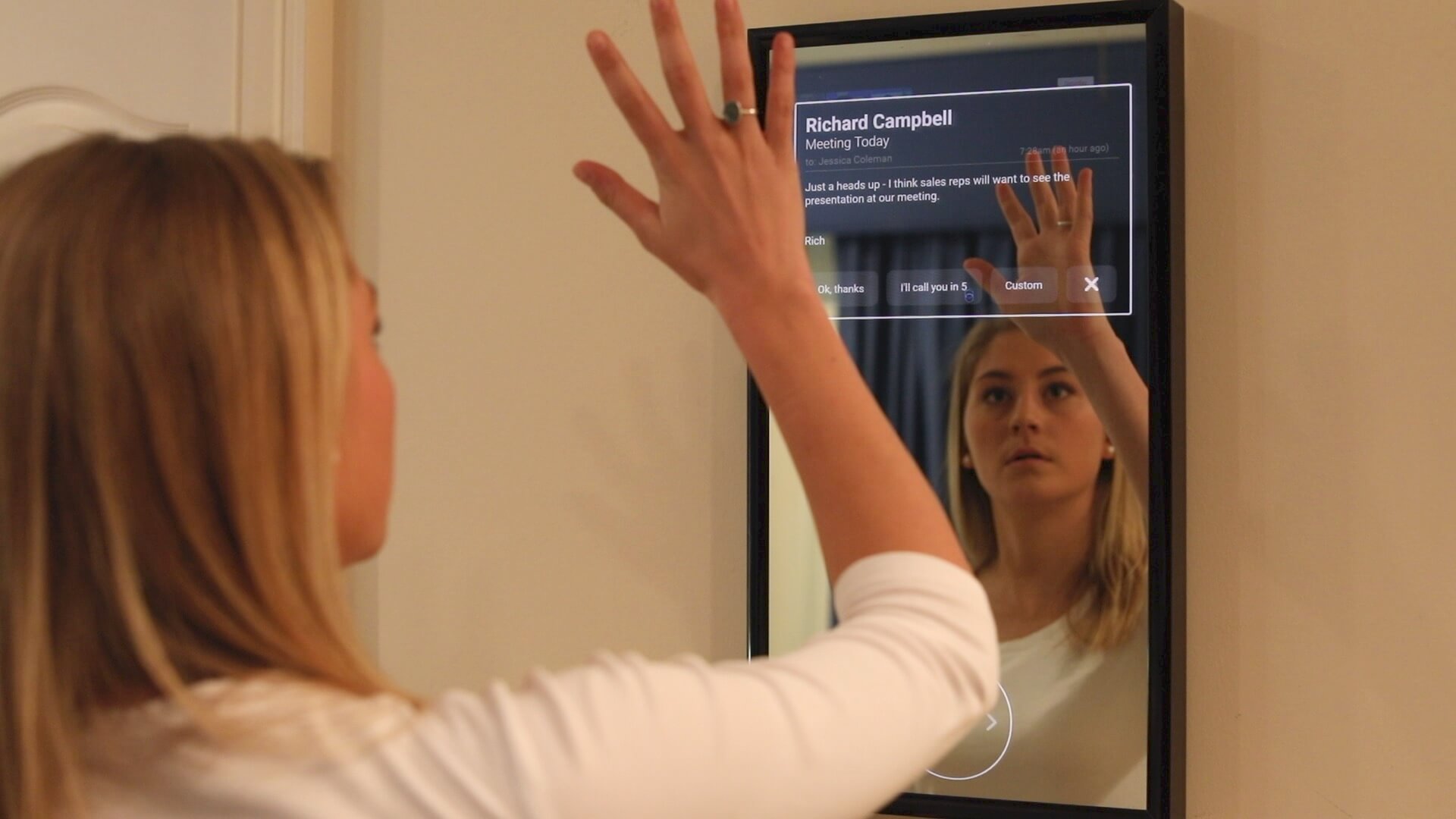 Smart LED mirror display or touch control reference