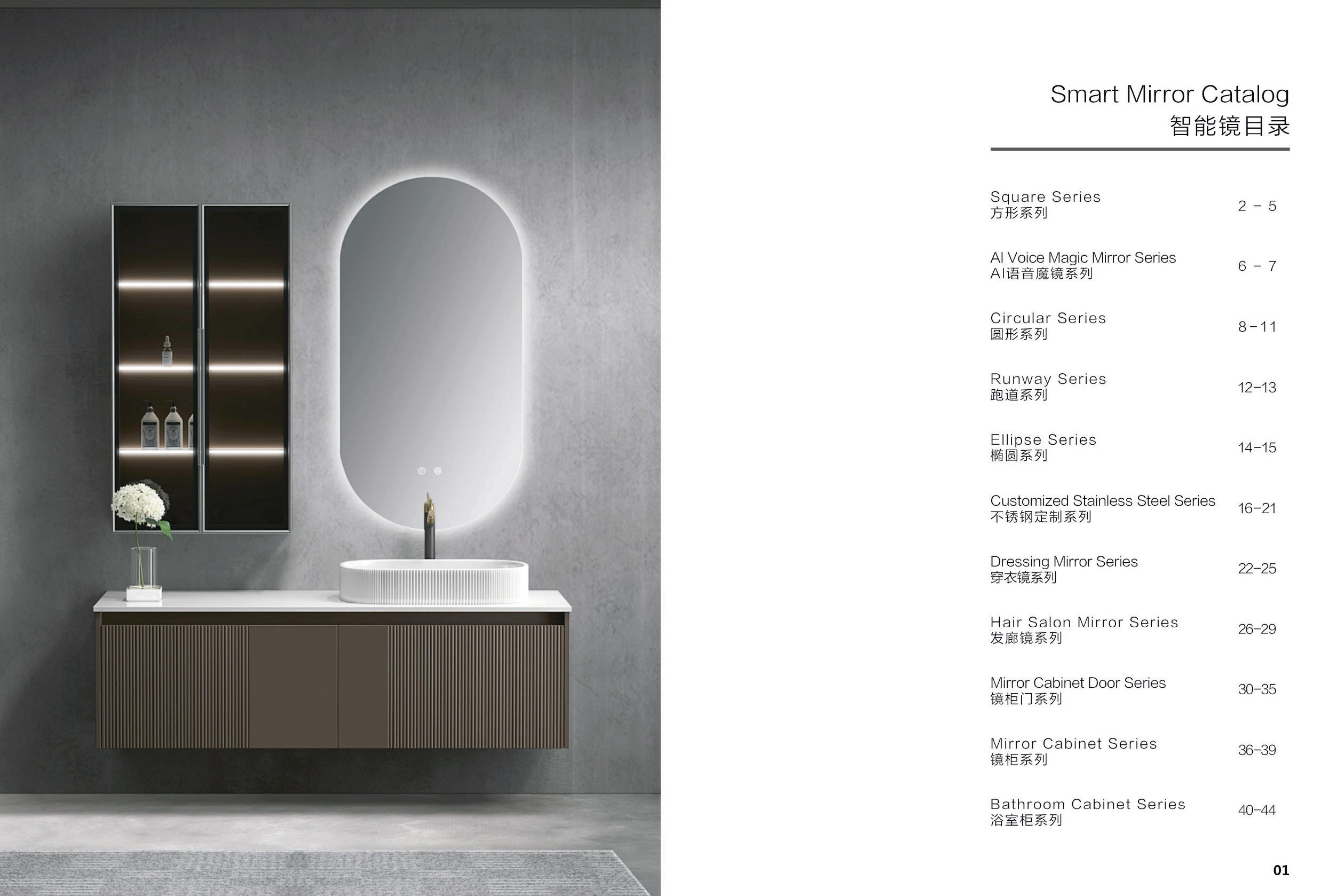 LED bathroom mirror specification reference image