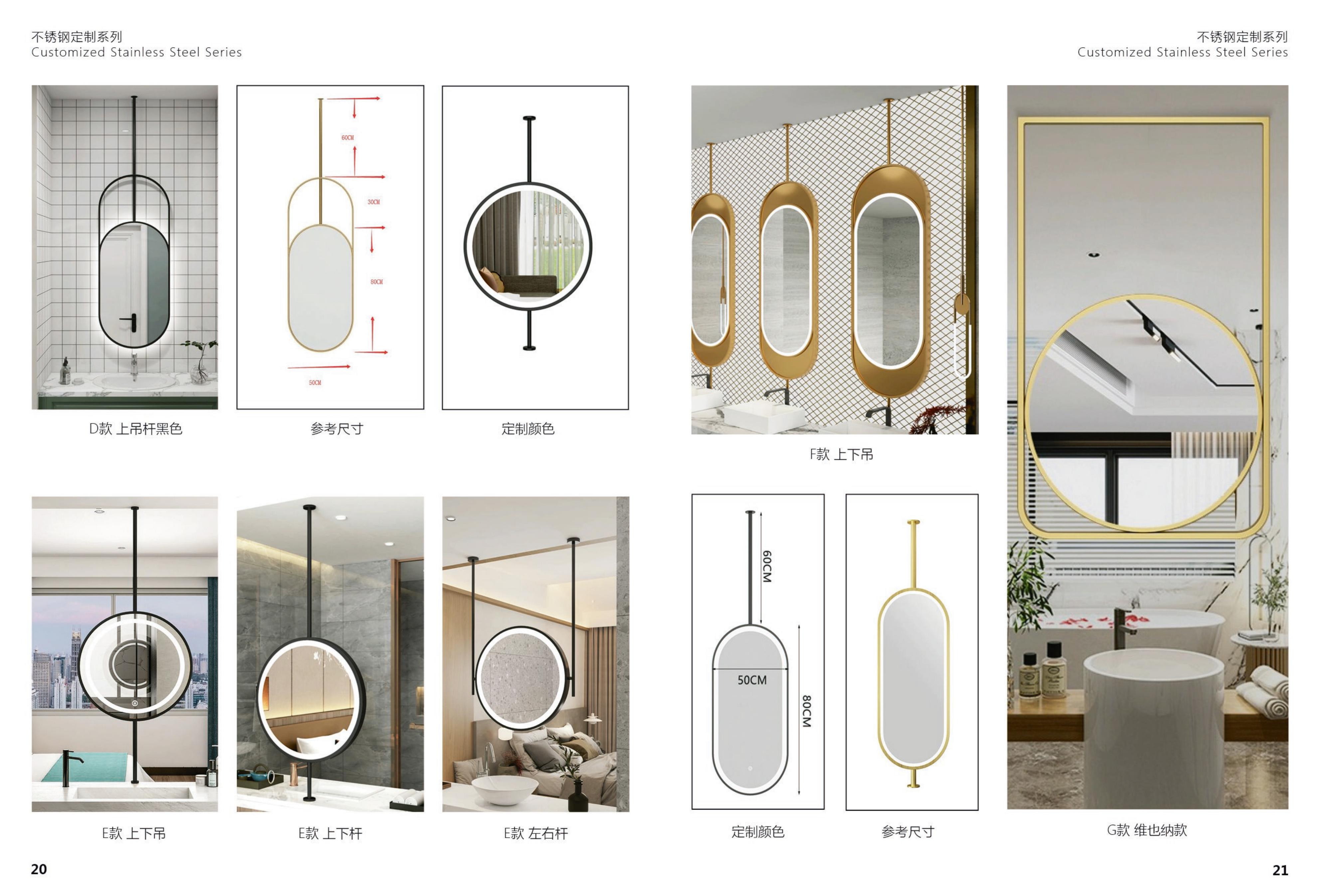 LED bathroom mirror specification reference image