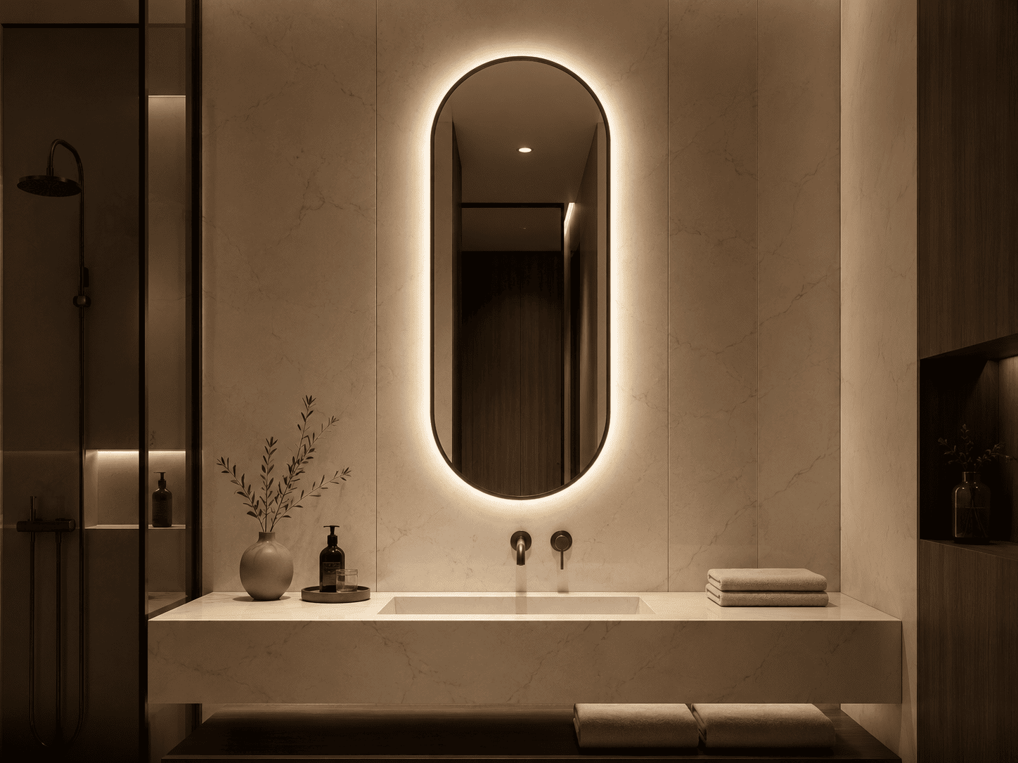 LED bathroom mirror conceptual scene for project supply