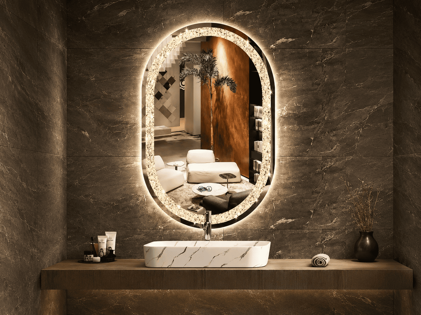LED bathroom mirror conceptual scene for project supply
