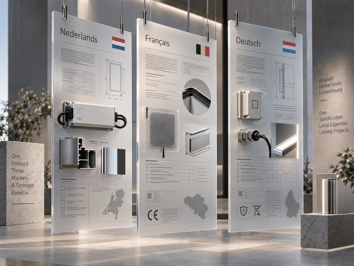Trilingual specification localisation for Benelux LED mirror projects