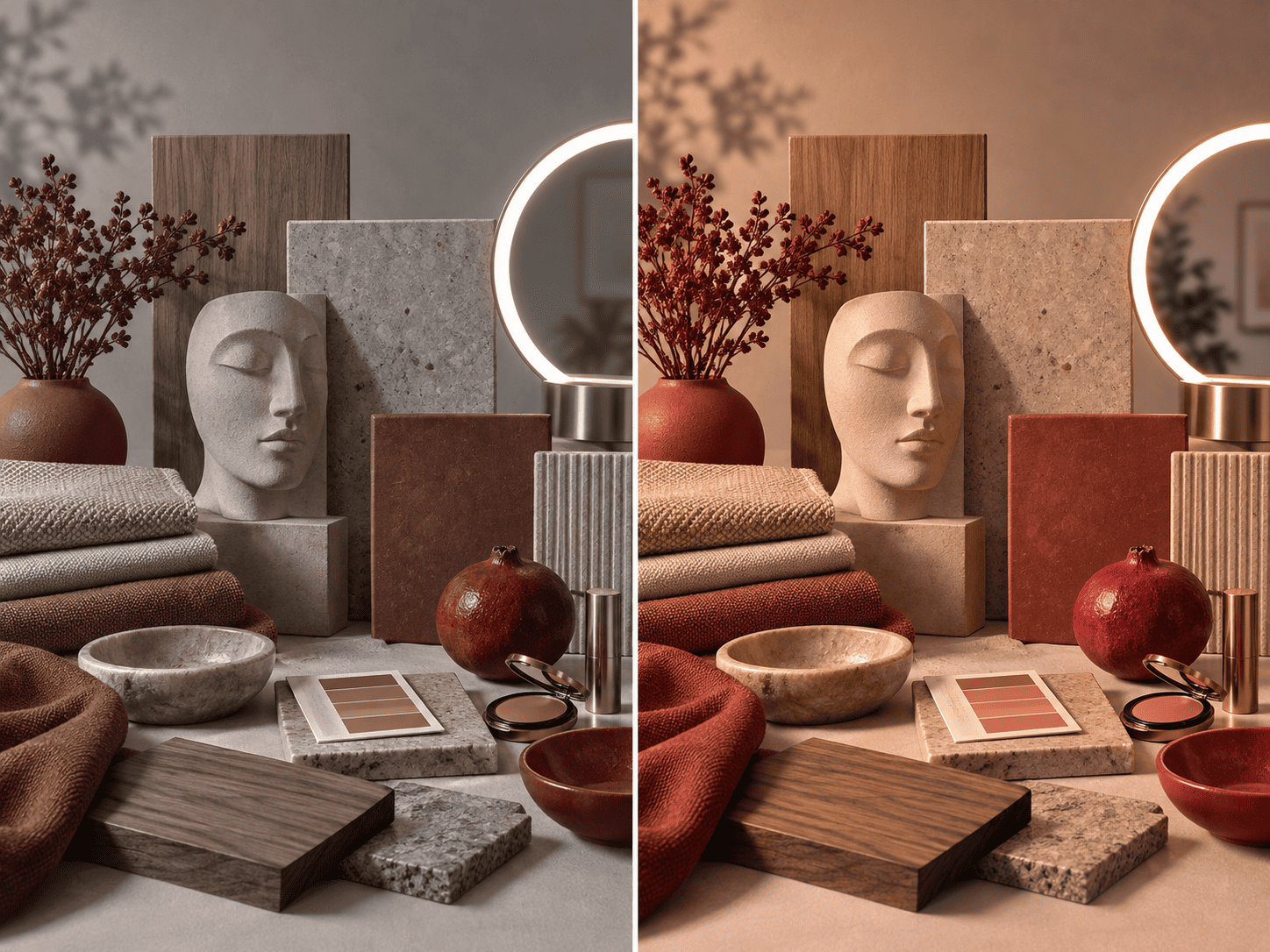 CRI R9 and spectral continuity in real color rendering