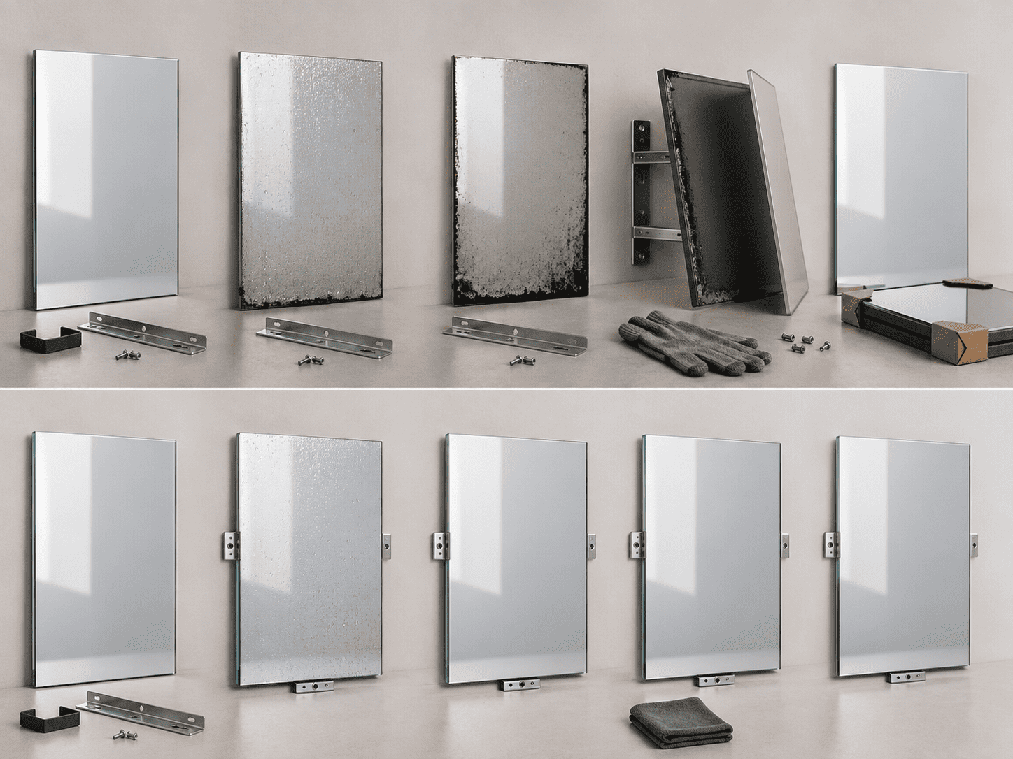 Traditional and copper-free mirror panels compared across replacement, installation, and long-term ownership stages